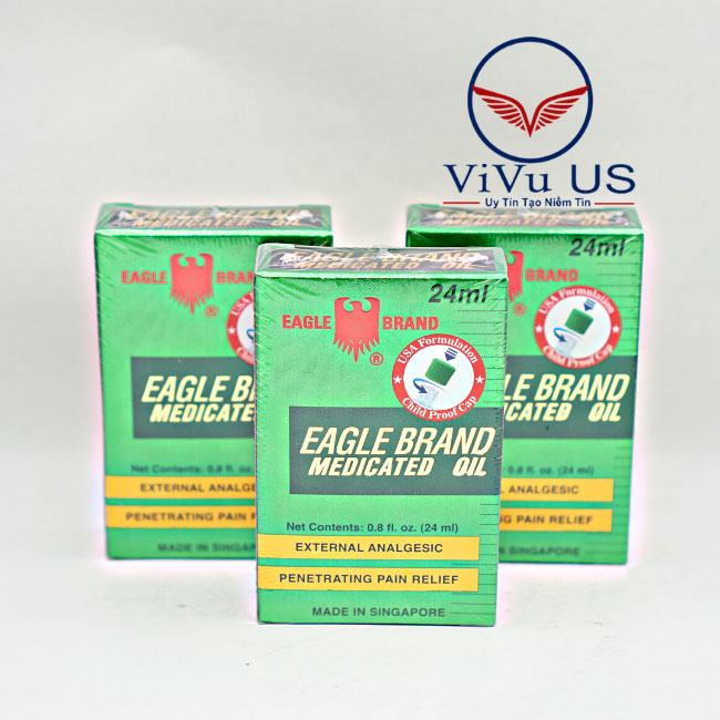  Dầu Gió Xanh 2 Nắp- Hiệu Con Ó Mỹ - Eagle Brand Medicated Oil